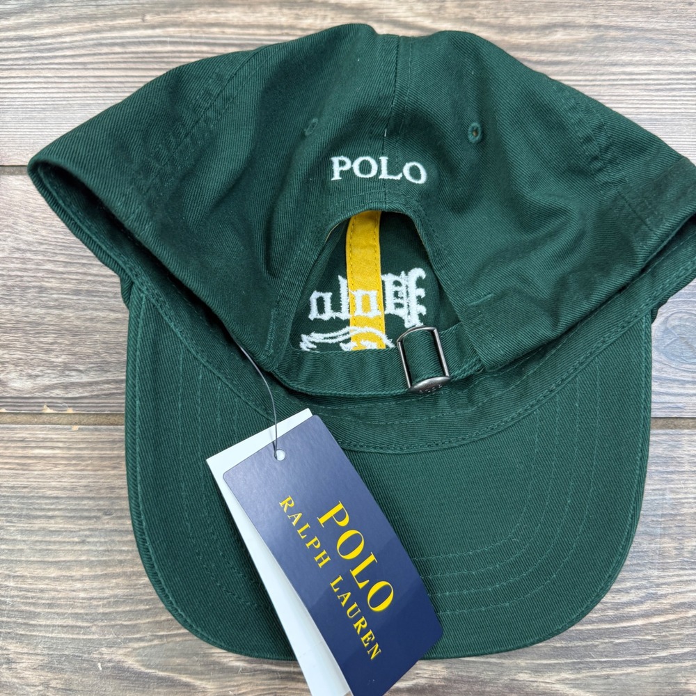 Polo Ralph Lauren Mens P-Wing Ball Cap Green Winged Foot Polo 67 Adjustable NEW - Picture 4 of 6